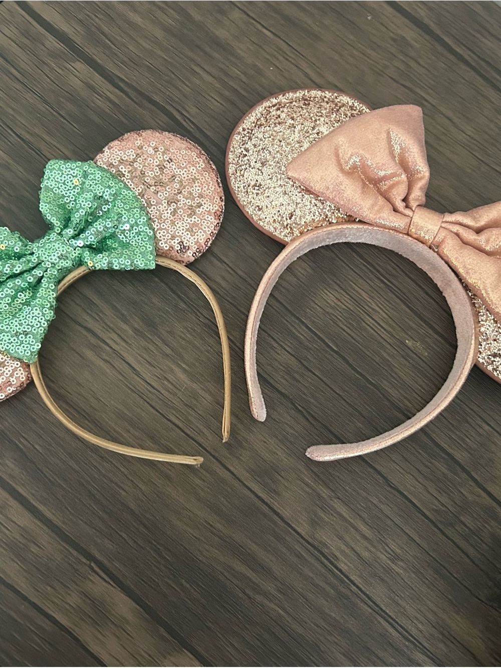 Sequin Disney Ear Headbands - Rose Gold & Mint